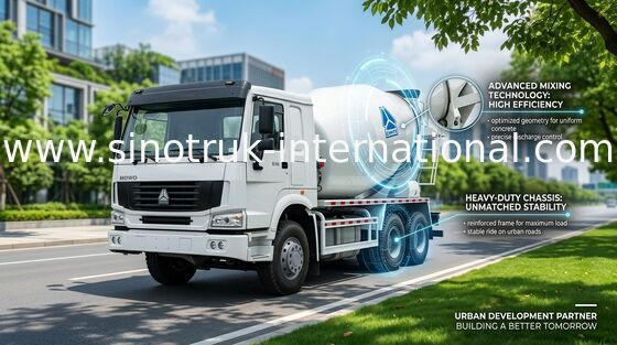 SINOTRUK HOWO شاحنة خلط الخرسانة 12CBM 336HP 6X4 LHD ZZ5257GJBN4048W