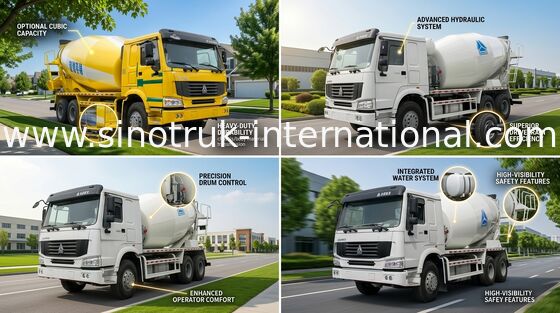 شاحنة خلط الخرسانة SINOTRUK HOWO 12CBM 336HP 6X4 LHD ZZ5257GJBN4048W