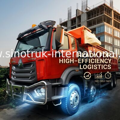 شاحنة قلاب HOWO 8×4 فائقة التحمل | قوة 371 حصان، سعة 27 متر مكعب، نقل ثقيل 80-100 طن