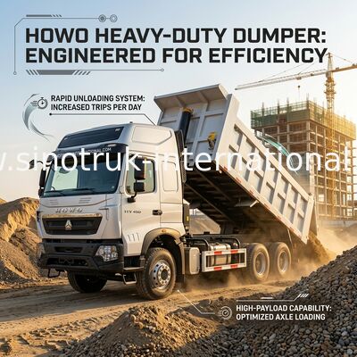 inotruk شاحنة هوو الجديدة شاشة ويتشاي محرك 8 × 4 LHD 430HP