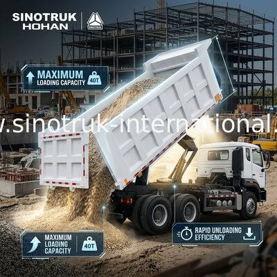 SINOTRUK HOWO 400 حصان شاحنة قمامة للإنشاءات N7 ضوء تحذير المصد العسكري