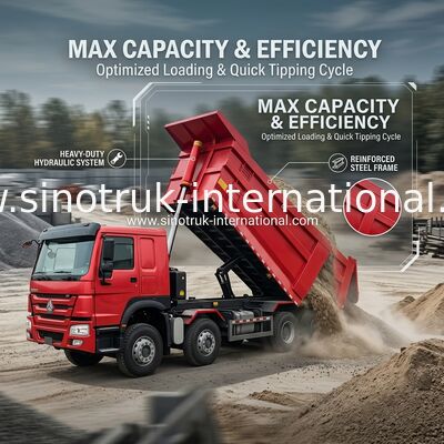 شاحنة القمامة المنسدلة SINOTRUK HOWO A7 8X4 للبناء ZZ3317V3567B1