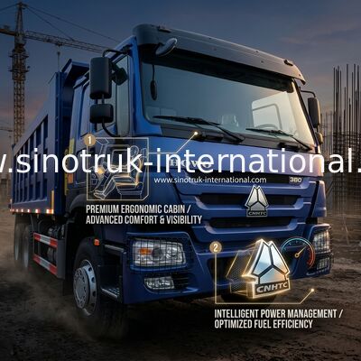 شاحنة 8X4 Blue Tipper 380 حصان 12 عجلة بيضاء H77L ZZ3317V3567B1 نوع U