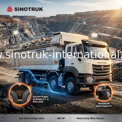 سينوتروك هوهان شاحنة النفايات الجديدة HOWO 6 × 4 10 عجلات 380Hp RHD U نوع القماش الآلي