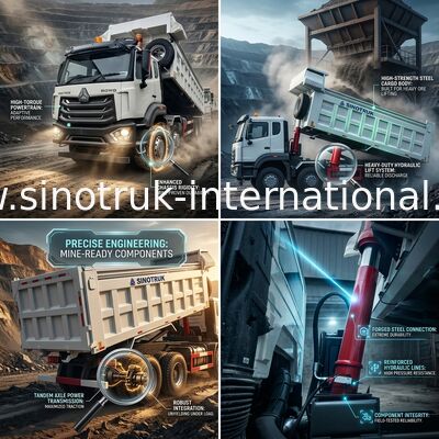 SINOTRUK HOWO Heavy Duty Tipper Truck Front Lift 8 × 4 RHD