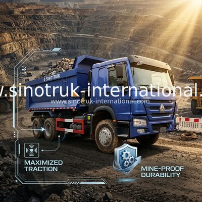 القيادة الكاملة انخفاض استهلاك الوقود 380 حصان زرقاء HOWO شاحنة تيبر RHD 6 × 6 10 عجلات