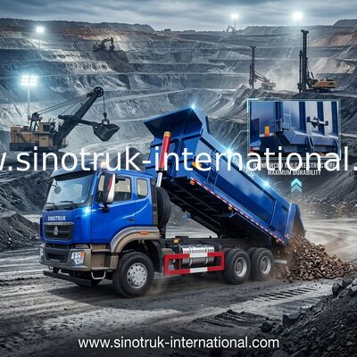 SINOTRUK HOWO شاحنة قمامة ذات عجلات 6 × 4 10 عجلات RHD 380Hp U نوع واحد ضوء التحذير