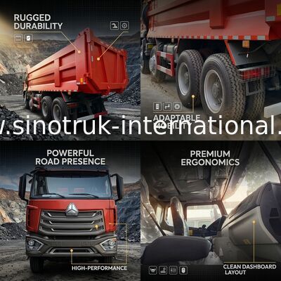 HOHAN LHD 12wheels 8X4 430HP شاحنة قلابة للتعدين