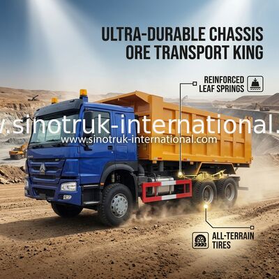 قوة حصان عالية 400HP HOWO قلابة شاحنة LHD 6 × 4 10 عجلات