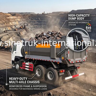 شاحنة قلابة SINOTRUK HOWO 25t 336HP 6X4 LHD 10-25CBM ZZ3257N3647A