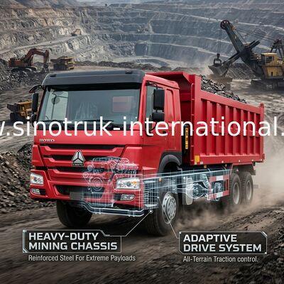 Sinotruk Howo قلابة شاحنة قلابة 12Wheels 400Hp 8 × 4 Mining