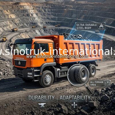 أورانج ساينو تراك Howo 6 X 4 قلابة شاحنة جديدة 371HP LHD