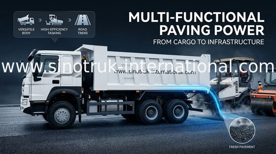 SINOTRUK Howo قلابة شاحنة LHD 6X4 371HP باللون الأبيض