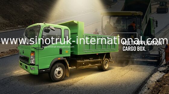 شاحنة قلابة خضراء HOWO 116hp فولاذ عالي القوة