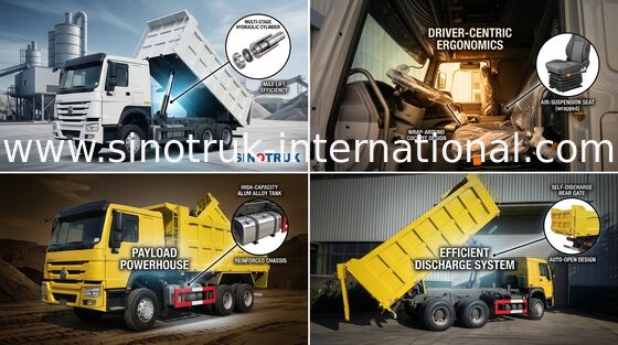 Sinotruk Howo 6 X 4 10 Wheels Tipper Tipper Truck 400hp الأوسط الرفع