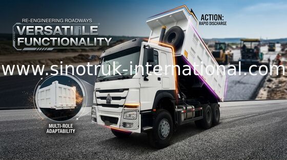 6 × 4 Lhd Howo Mini Dump Truck 10 Wheel 371hp