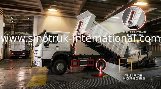 266HP LHD ساينو تراك HOWO 6 × 4 شاحنة قلابة ZZ3257M4147W
