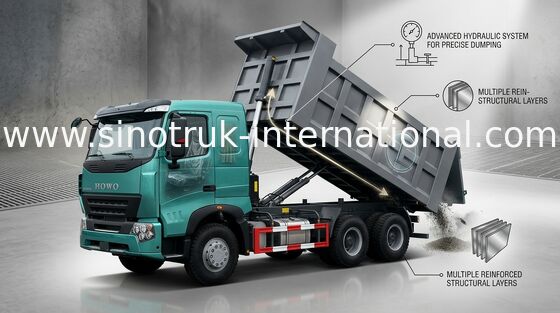 HOWO A7 Construction Dump قلابة شاحنة ، شاحنة قلابة ثقيلة ZZ3257M3847N1