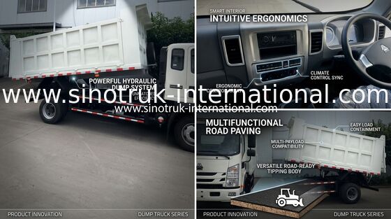 شاحنة قلابة للرفع الأوسط ، SINOTRUK 4x2 Howo Dumper