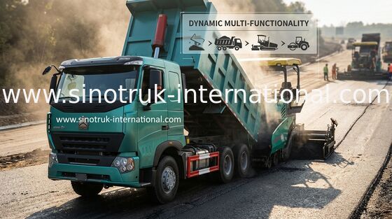 ZZ3257M3847N1 HOWO قلابة شاحنة ساينو تراك محرك استهلاك الوقود 8 × 4 نوع محرك الأقراص