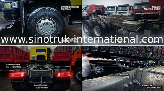 336HP قلابة شاحنة قلابة للبناء SINOTRUK HOWO 6x4