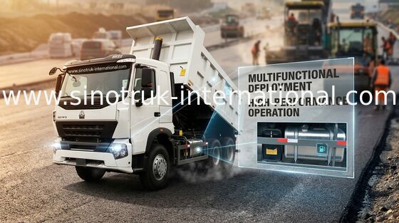LHD 371HP Sinotruk Howo Dump Truck Tipper Dump Truck 6200 * 2300 * 1600mm Cargo Body