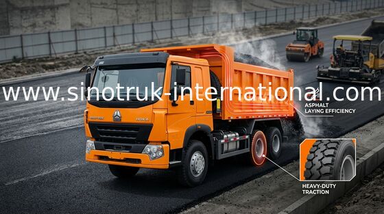 30 - 40 Tons SINOTRUK Dump Truck LHD 371HP 6X4 For Loading Construction Material