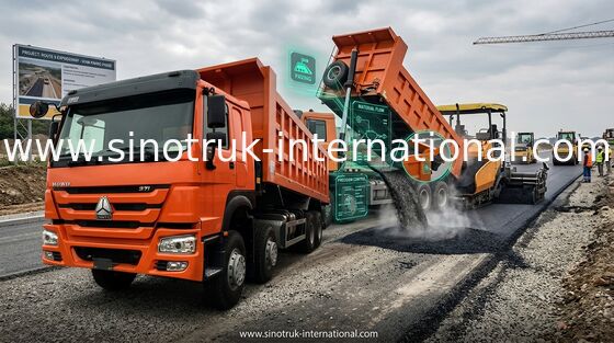 Low Fuel Consumption Efficient Tipper Dump Truck 371HP 8x4 RHD SINOTRUK HOWO