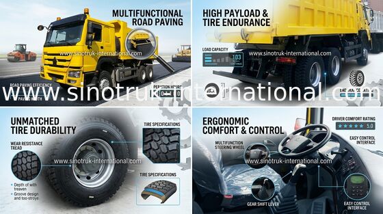 تعدين البناء باستخدام 290HP LHD 6x4 شاحنة قلابة SINOTRUK HOWO