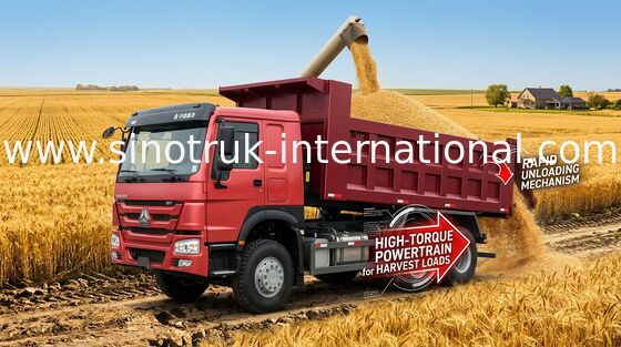 SINOTRUK HOWO Tipper Dump Truck 10 - 25CBM With Air Suspension Seat MINI Player