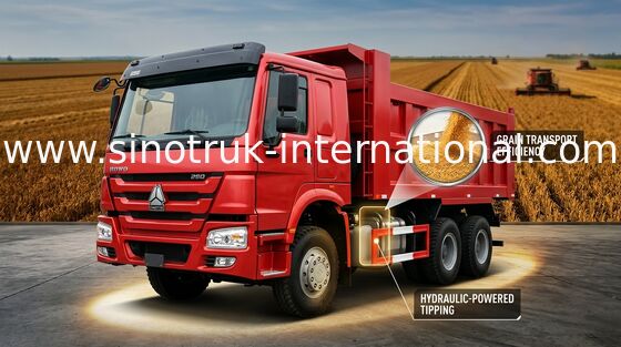 SINOTRUK HOWO Tipper Dump Truck With Cabin 4 Point Full - Floating Air Suspension