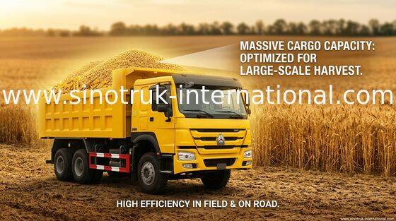 Safety Big Howo Dump Truck 10 - 25 CBM Middle Lifting Hydraulic Control System