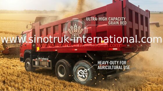 LHD 6X4 SINOTRUK HOWO Dump Truck With MINI Player 30 - 40 Ton WD615.47 Engine