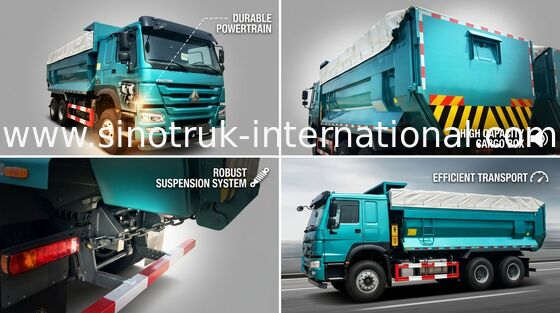 Automatic 6X4 Heavy Dump Truck With Cover 5800 * 2300 * 1500mm High Efficiency