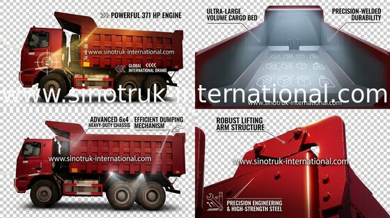 شاحنة قلابة تعمل بالطاقة الهيدروليكية شاحنة قلابة ، SINOTRUK تفريغ شاحنات تفريغ الفحم