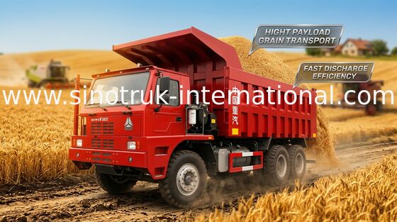 SINOTRUK HOWO70 شاحنة تفريغ التعدين LHD 10Whels 371HP 70 طن ZZ5707S3840AJ