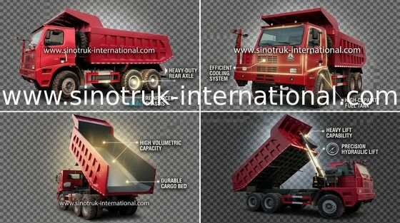 شاحنة قلابة قلابة SINOTRUK HOWO 70 Mining LHD 6X4 371HP 70tons ZZ5707S3840AJ