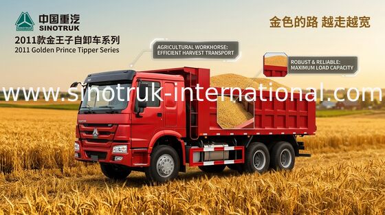 SINOTRUK الذهبي الأمير تفريغ شاحنة 10Wheels 336HP RHD 25-30tons ZZ3251N3641W