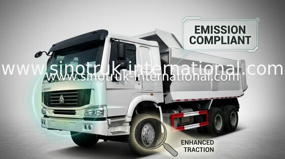 شاحنة قلابة قلابة SINOTRUK HOWO 10 عجلات 10-25cubic متر تحميل 25-40 طن من البضائع