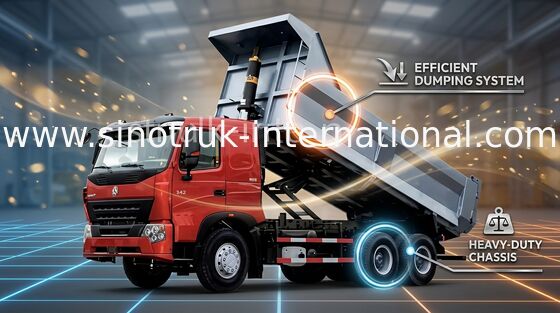 شاحنة قلابة قلابة SINOTRUK HOWO A7 371HP للبناء ZZ3257N3847N1