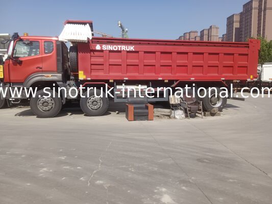 شاحنة Sinotruk NX مع محرك 371HP ، سعة 40-50T و 8 × 4 محرك للنقل الثقيل الحمراء