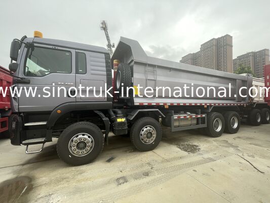 الشاحنة الثقيلة HOWO TX 8X4 تيبر 400HP مزدوج 16T المحور الخلفي مزدوج 9.5T رمادي