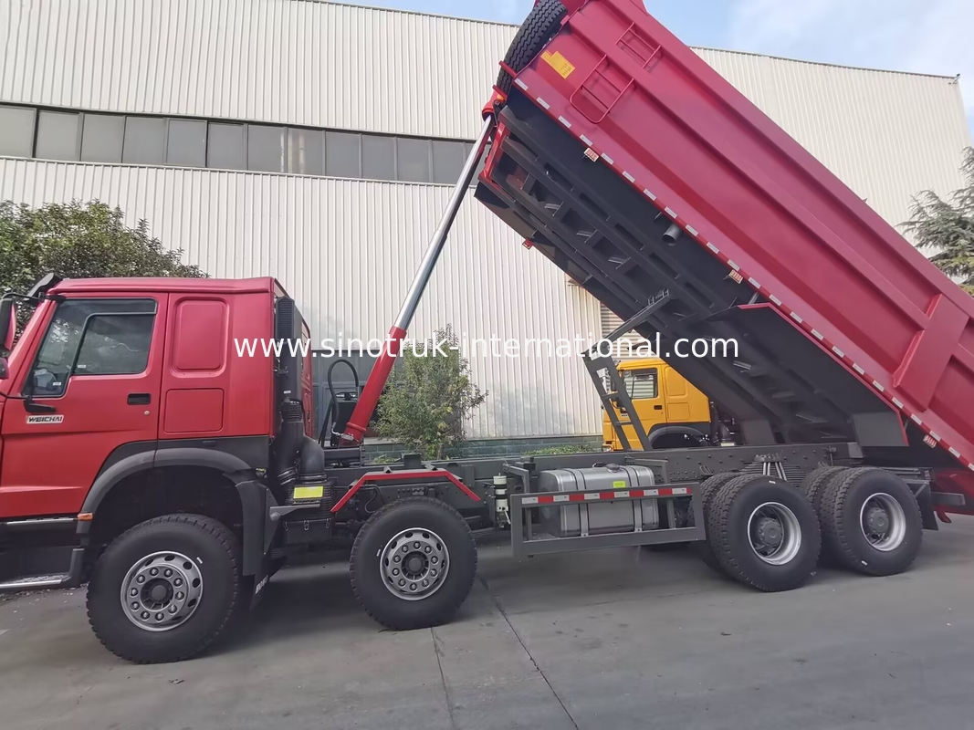 كيف 12 عجلات سينوتروك 8X4 شاحنة القمامة 400 حصان للحفاظ على التعدين LHD U نوع الحاوية