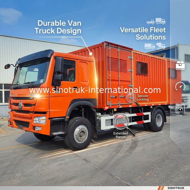 مركز الطاقة المتعدد الاستخدامات: اكتشاف HOWO 4x2 فان شاحنة متينة متفوقة وتصميم فعال من حيث التكلفة