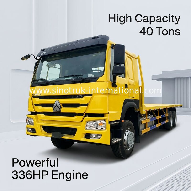 ZZ1257N4641W 336HP ساينو تراك شاحنة بضائع مسطحة