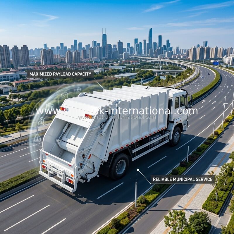 Professional 4 × 2 Garbage Collection Truck 10-12 CBM Rubbish Bin Truck