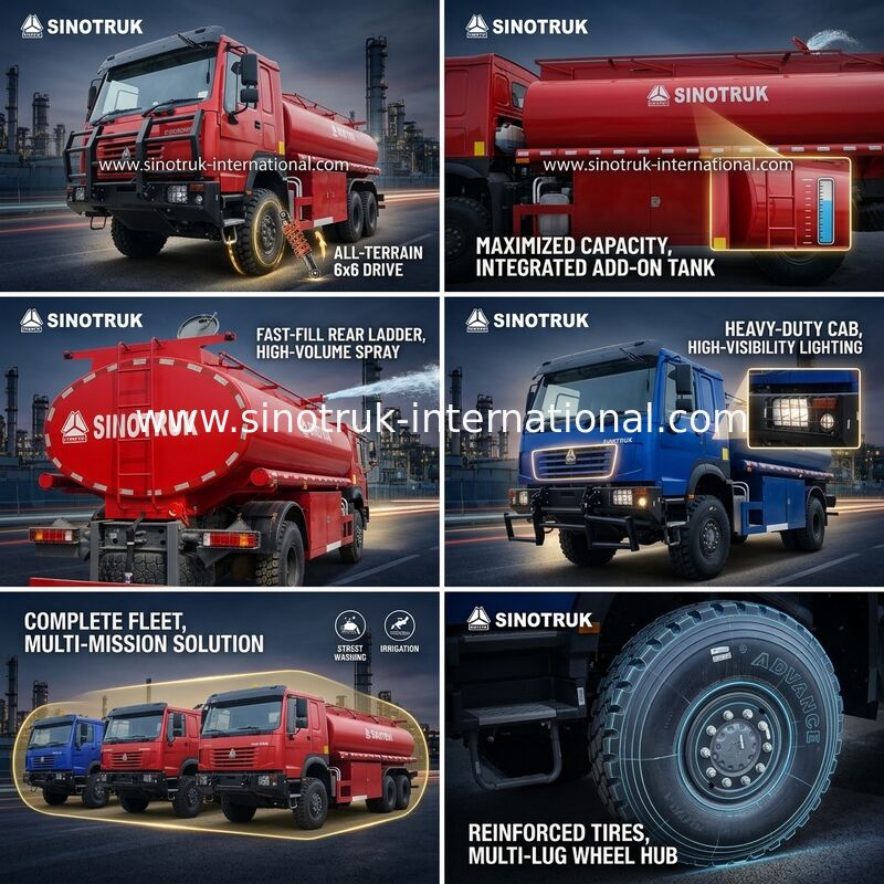 SINOTRUK HOWO 290 HP شاحنة صهريج الزيت بسعة 10 تدابير بناء الثقة والشاسيه للخدمة الشاقة