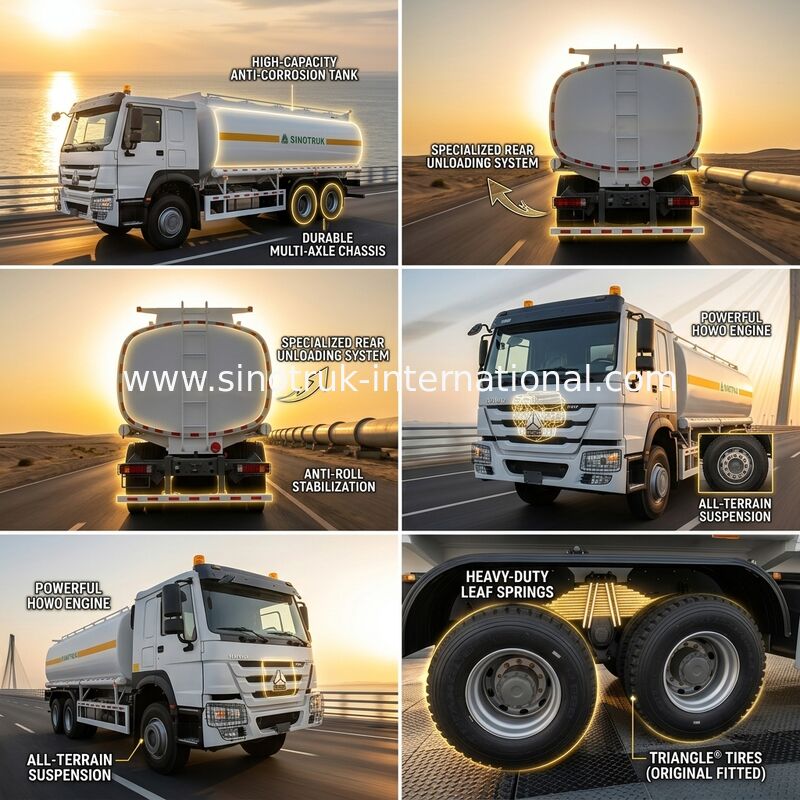 محرك ويتشاي 6 * 4 340HP، شاحنة خزان زيت 25CBM