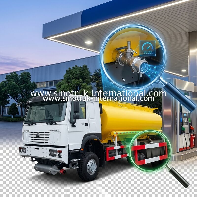 شاحنة خزان النفط SINOTRUK HOWO 25CBM شاحنة خزان النفط 10 عجلات 400 حصان 6 × 6 مقصورات متعددة