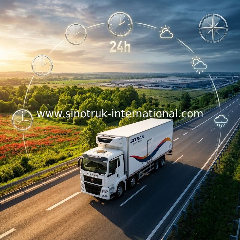 8×4 35 Drive Type Tons Refrigerated Delivery Truck For Keeping Fresh Goods